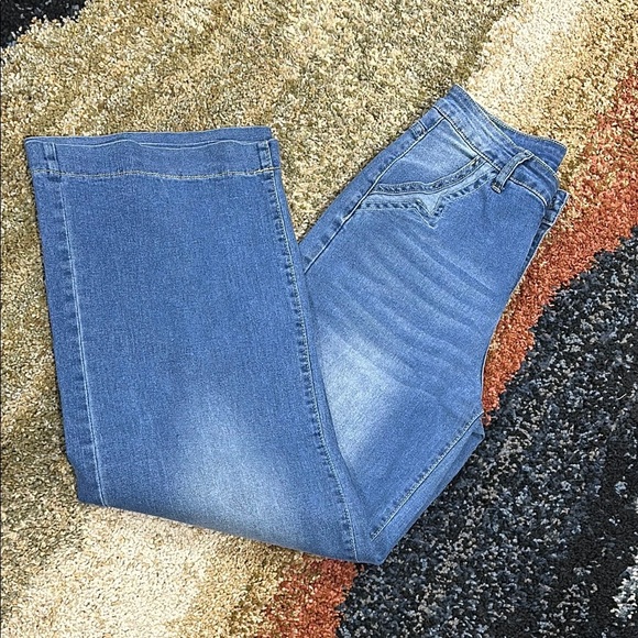 NWOT High Rise Wide-Leg Blue Jeans Women's Size Small Unbranded - Picture 8 of 9